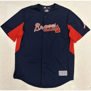 Atlanta Braves MLB Baseball TX3 Cool Jersey Men's Size XL Embroidered Navy Red